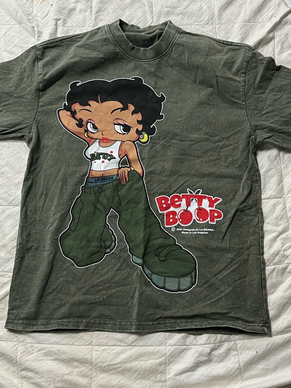 Betty Boop Olive Green Graphic Tee